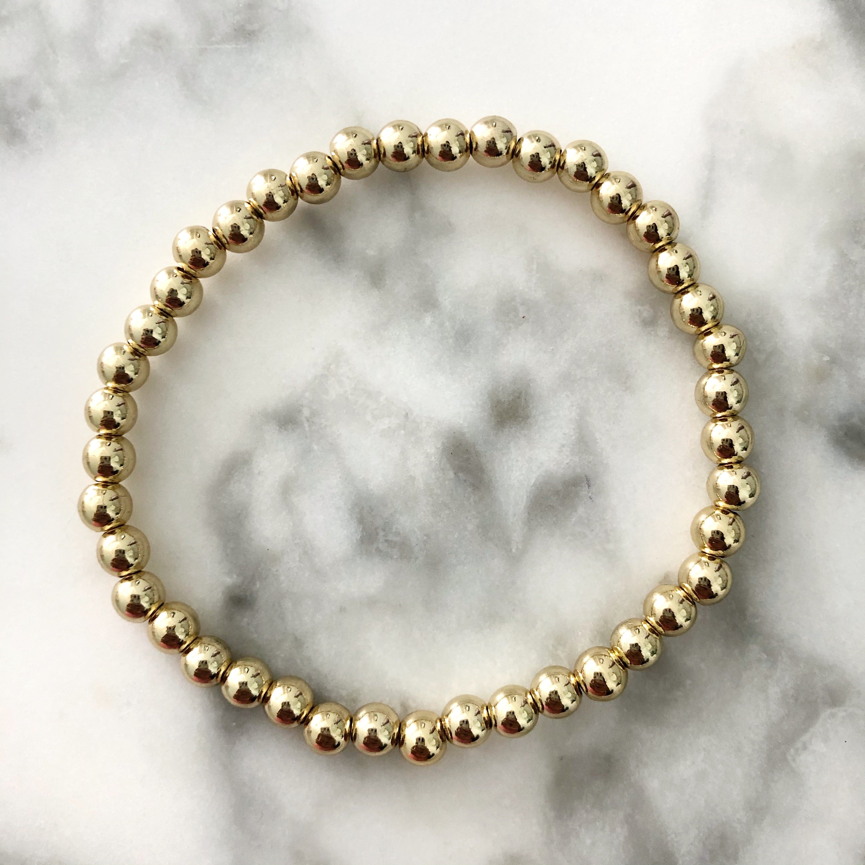 Personalised Gold Plated Beaded Birthstone Bracelet