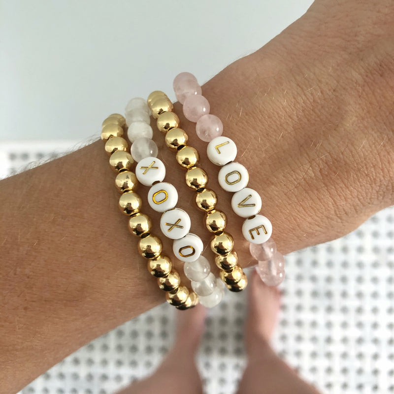 6MM Gold Ball Beaded Stackable Bracelet – Alexandra Gioia